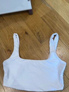 Kookai Women’s White Ribbed Tank Crop Top